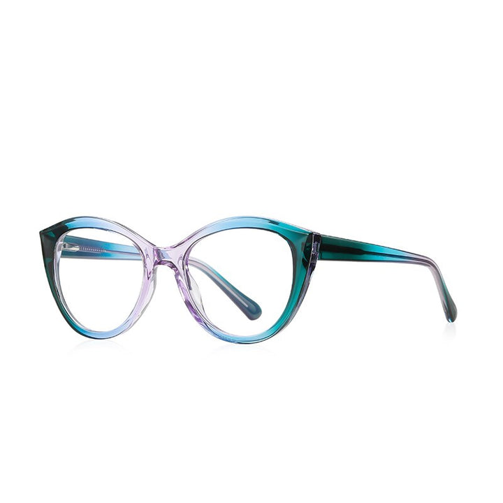 Reven Jate Women's Full Rim Oval Cat Eye Tr 90 Eyeglasses 2145 Full Rim Reven Jate C6  