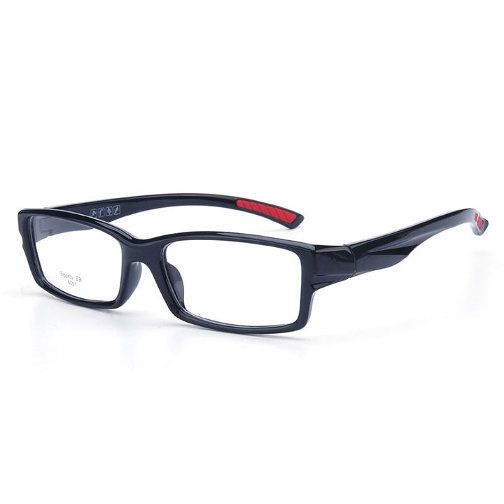 Cubojue Unisex Full Rim Square Tr 90 Titanium Myopic Reading Glasses Reading Glasses Cubojue no function lens 0 shiny black 