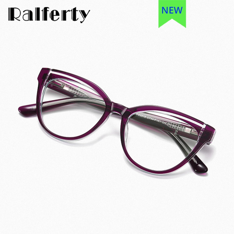 Ralferty Women's Full Rim Square Cat Eye Acetate Eyeglasses D8819 Full Rim Ralferty   