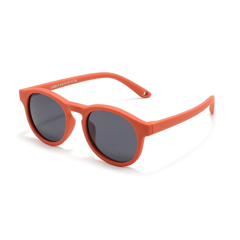 Mokduff Unisex Infant Full Rim Round Tr 90 Titanium Polarized Sunglasses 8308 Sunglasses Mokduff Orange As picture 
