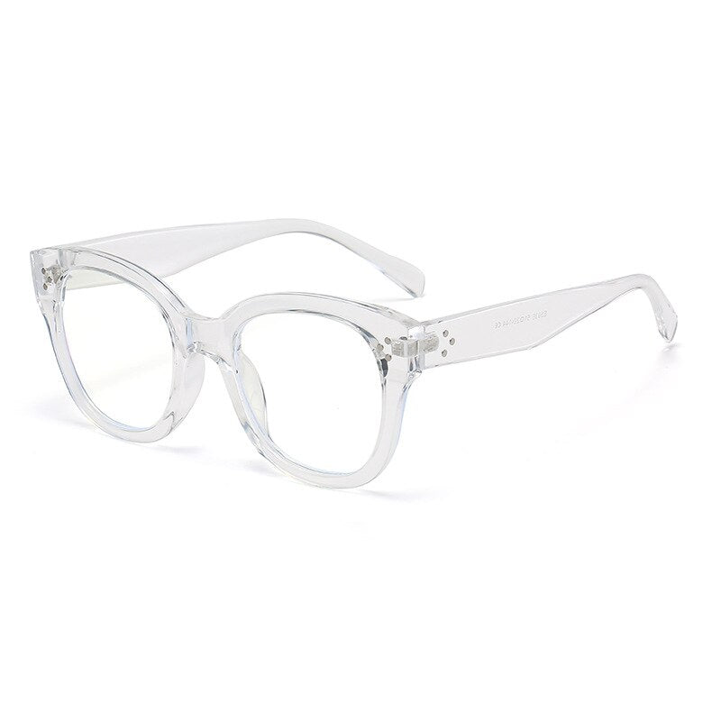CCSpace Unisex Full Rim Square Acetate Alloy Rivet Frame Eyeglasses 54152 Full Rim CCspace C5clear  