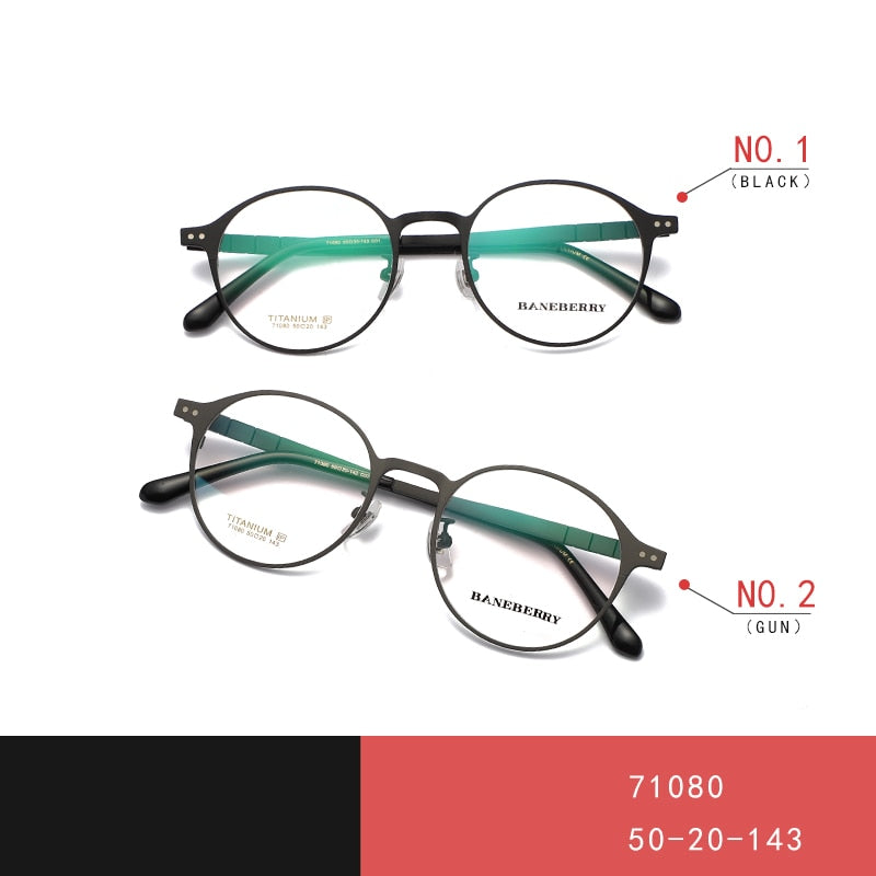 Zirosat Unisex Eyeglasses  Round Frame Pure Titanium 71080 Frame Zirosat   