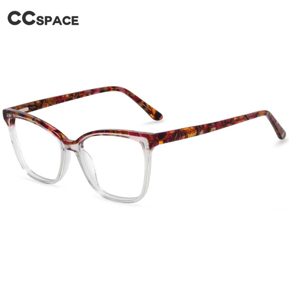 CCSpace Women's Full Rim Square Acetate Frame Eyeglasses 54374 Full Rim CCspace   