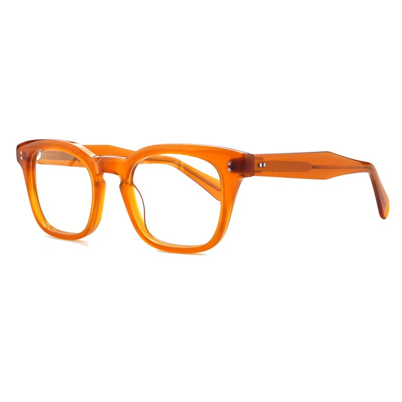 Gatenac Unisex Full Rim Square Acetate Eyeglasses Gxyj970 Full Rim Gatenac Orange  