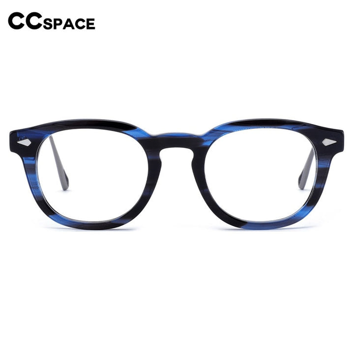 CCSpace Men's Full Rim Square Round Handcrafted Acetate Alloy Eyeglasses 55280 Full Rim CCspace   