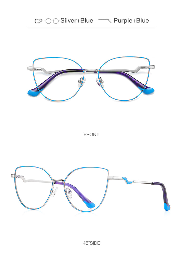 Gmei Women's Full Rim Alloy Cat Eye Frame Eyeglasses 3043 Full Rim Gmei Optical   