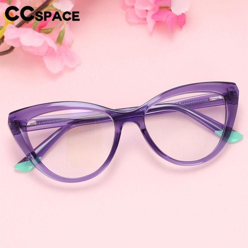 CCspace Unisex Full Rim Square Cat Eye PC Eyeglasses 56638 Full Rim CCspace   