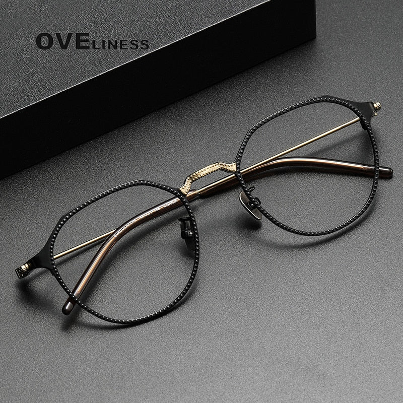 Oveliness Unisex Full Rim Square Titanium Eyeglasses Evaculation Full Rim Oveliness   