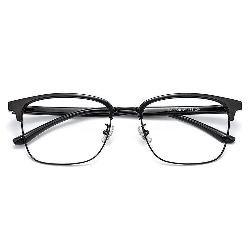 Cubojue Unisex Full Rim Oversized Wide Square Acetate Alloy Frame Eyeglasses 3513 Full Rim Cubojue   