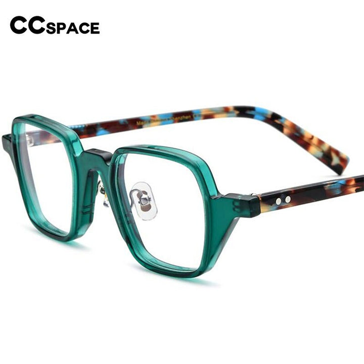 CCSpace Unisex Full Rim Square Cat Eye Acetate Frame Eyeglasses 54563 Full Rim CCspace   