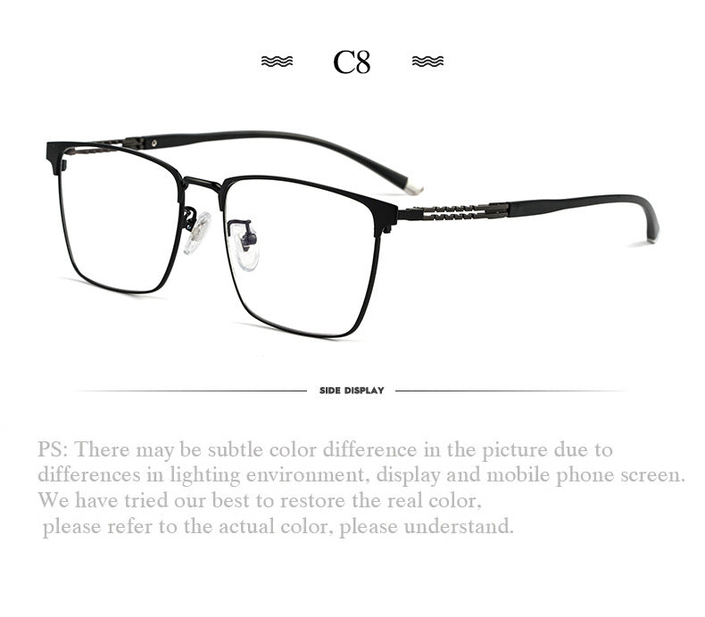 Hotochki Men's Full Rim Square Tr 90 Titanium Frame Eyeglasses T8611t Full Rim Hotochki   