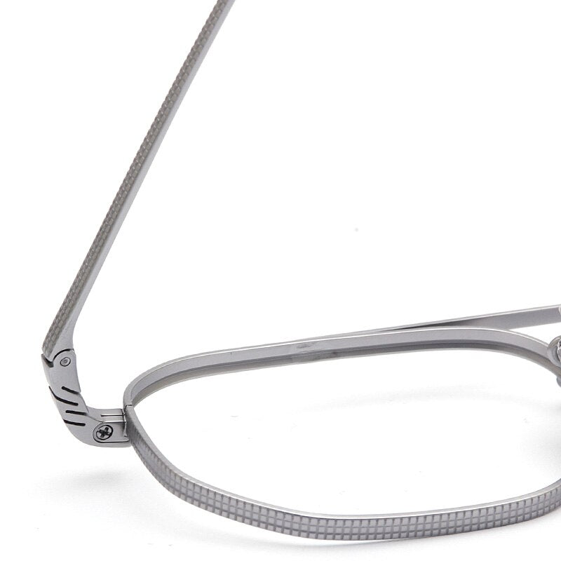 Muzz Men's Full Rim Round Titanium Double Rim Frame Eyeglasses Dlx07518 Full Rim Muzz   