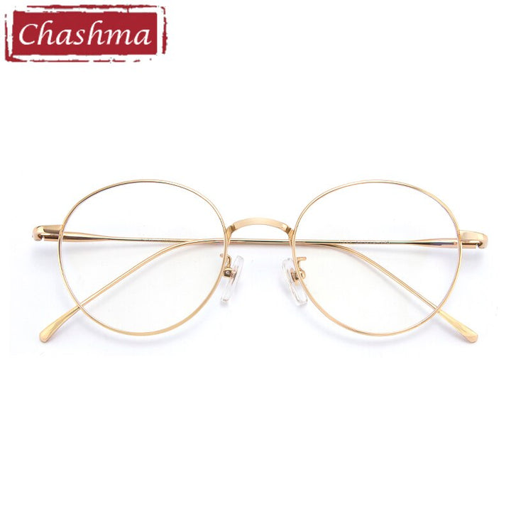 Unisex Eyeglasses Titanium Round 1644 Frame Chashma   
