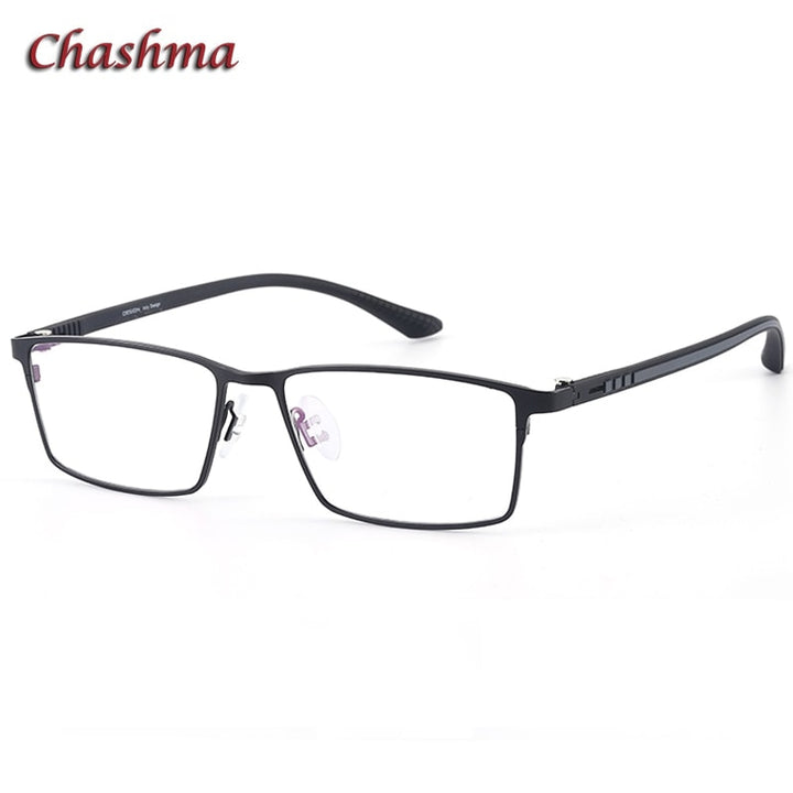Chashma Ochki Men's Full Rim Square Alloy Eyeglasses 9386 Full Rim Chashma Ochki Black  