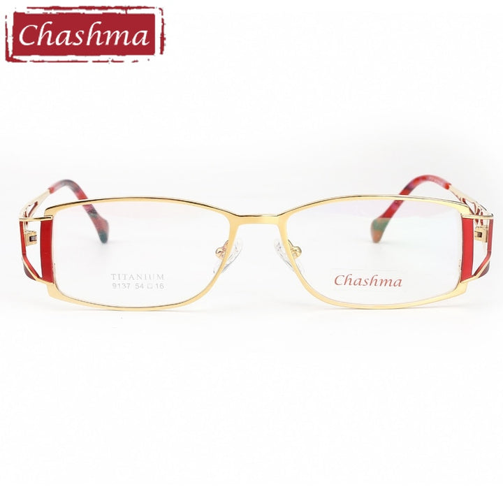 Chashma Ottica Women's Full Rim Oval Square Titanium Eyeglasses 9137 Full Rim Chashma Ottica   