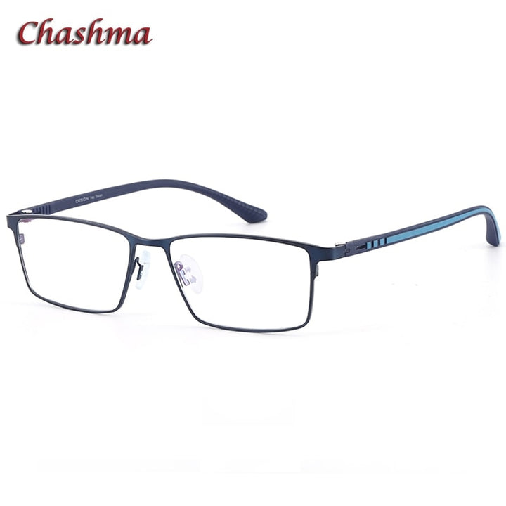 Chashma Ochki Men's Full Rim Square Alloy Eyeglasses 9386 Full Rim Chashma Ochki Blue  