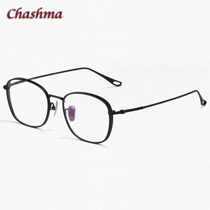 Chashma Ochki Unisex Full Rim Square Oval Titanium Eyeglasses  1851 Full Rim Chashma Ochki Black  
