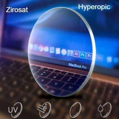Zirosat Aspheric Anti Blue Light Single Vision Clear Lenses Lenses Zirosat Lenses 1.56 Hyperopic 