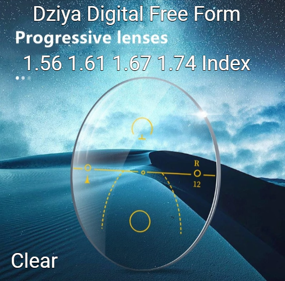 Dziya Digital Free Form Progressive Lenses Clear Lenses Dziya Lenses   