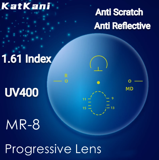 KatKani 1.61 Index Mr-8 Progressive Lenses Lenses KatKani Eyeglass Lenses   