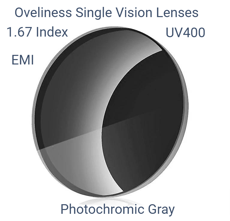 Oveliness 1.67 Index Single Vision Photochromic Gray Polyurethane Lenses Lenses Oveliness Lenses   