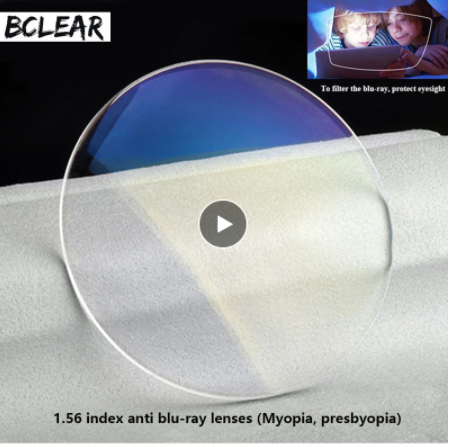 BCLEAR 1.56 Single Vision Aspherical Myopic Anti-Blue Lenses Color Clear Lenses Bclear Lenses   