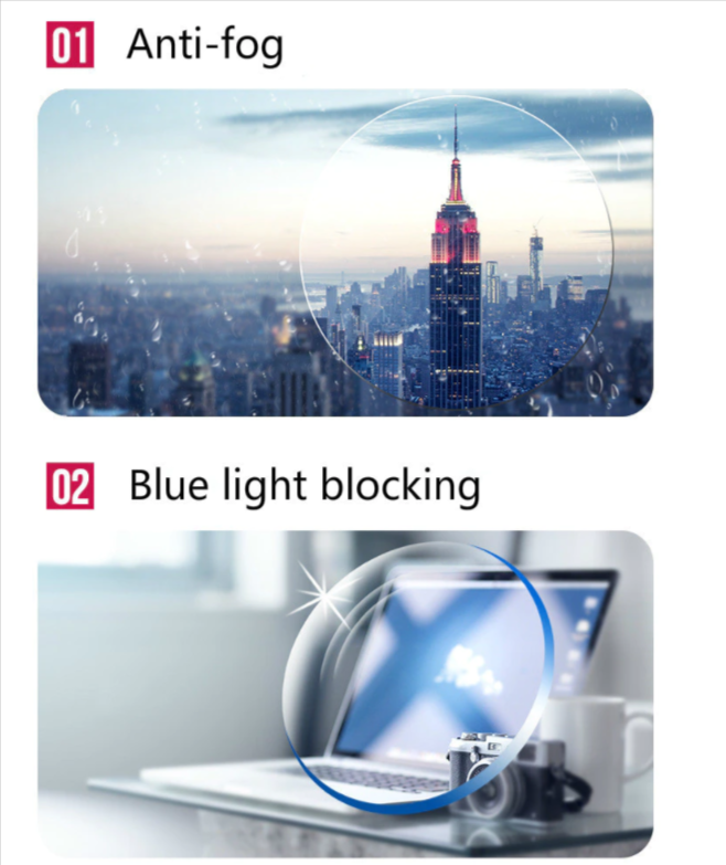 Brightzone 1.56 Index Anti Blue Anti Fog Clear Lenses Lenses Brightzone Lenses   
