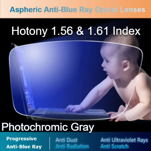 Hotony Anti Blue Progressive Photochromic Gray Lenses Lenses Hotony Lenses   