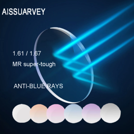 Aissuarvey MR-7/MR-8 Tinted Anti Blue Light Single Vision Lenses Lenses Aissuarvey Lenses   