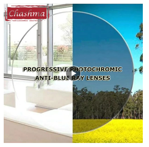 Chashma 1.56 Digital Free Form Anti Blue Progressive Photochromic Brown Lenses Lenses Chashma Lenses   