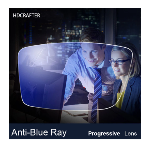 Hdcrafter Progressive M-8 Anti Blue Gradient Tint Lenses Lenses Hdcrafter Eyeglass Lenses   