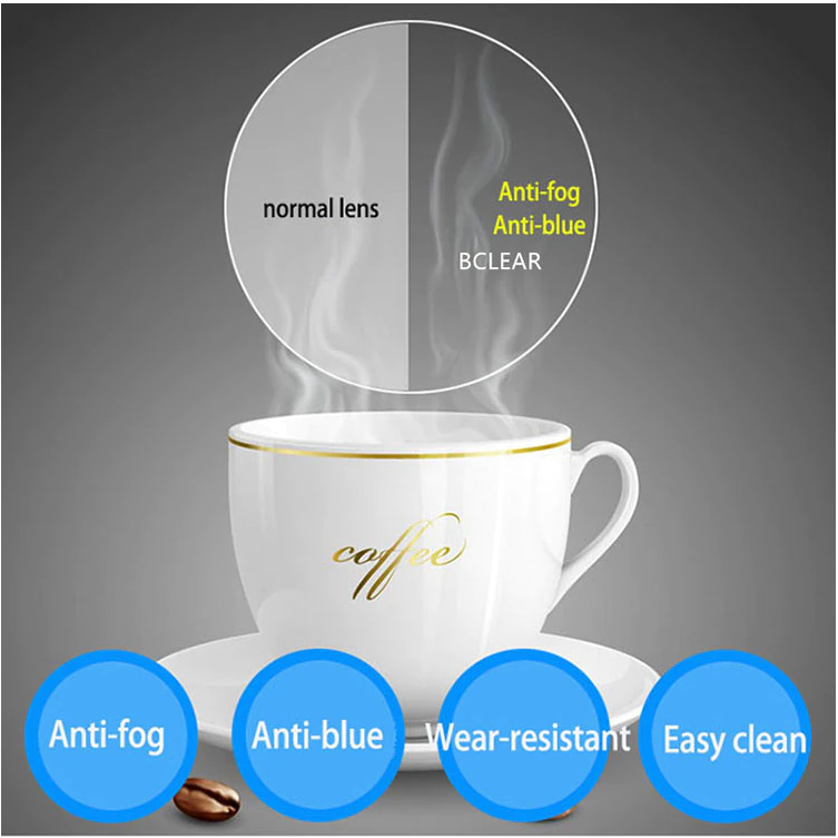 BCLEAR 1.67 Index Aspherical Anti-Fog Anti-Blue Myopic Lenses Color Clear Lenses Bclear Lenses   