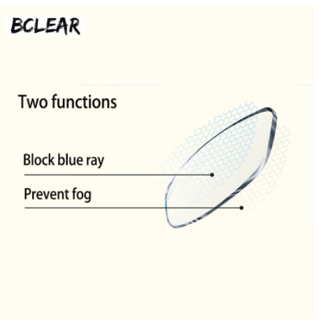 BCLEAR 1.67 Index Aspherical Anti-Fog Anti-Blue Myopic Lenses Color Clear Lenses Bclear Lenses   