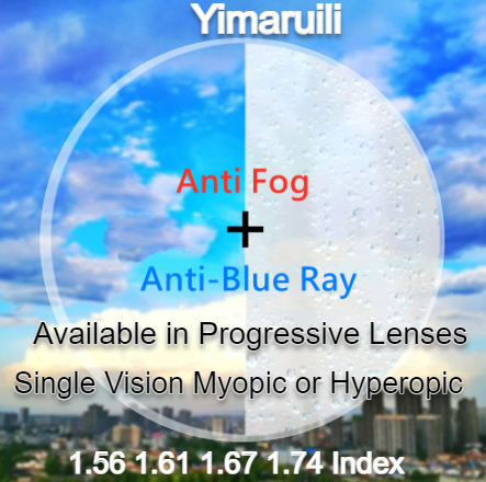 Yimaruili Anti Fog Anti Blue Light  Clear Myopic/Hyperopic/Progressive Lenses Lenses Yimaruili Lenses   