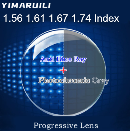 Yimaruili Progressive Photochromic Gray Anti Blue Light Lenses Lenses Yimaruili Lenses   