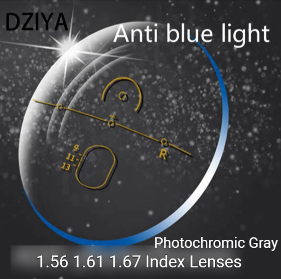 Dziya Progressive Photochromic Gray Anti Blue Light Lenses Lenses Dziya Lenses   