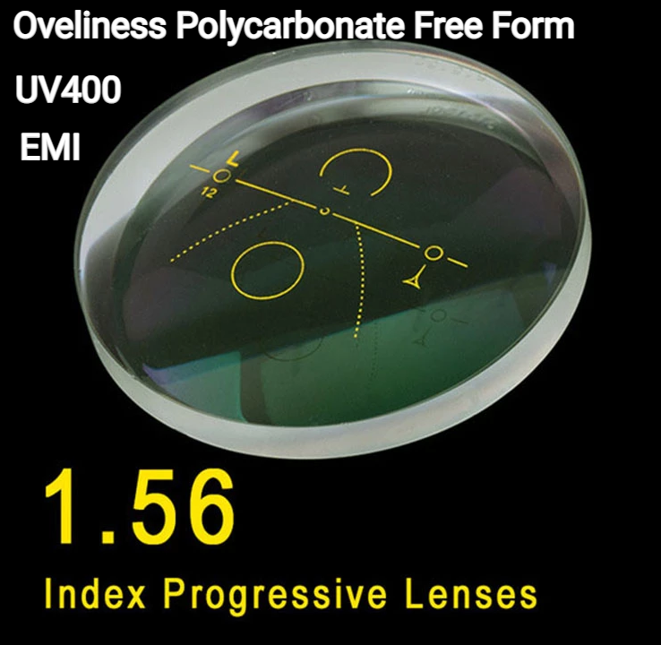 Oveliness 1.56 Free Form Progressive Polycarbonate Clear Lenses Lenses Oveliness Lenses   