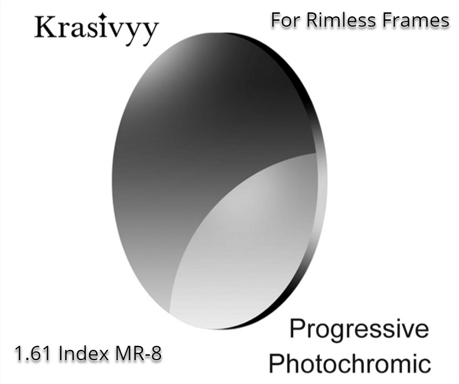 Krasivyy 1.61 Index MR-8 Progressive Photochromic Gray Lenses Lenses Krasivyy Lenses   
