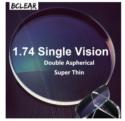 BCLEAR 1.74 Index Double Aspheric Single Vision Clear Lenses Lenses Bclear Lenses   