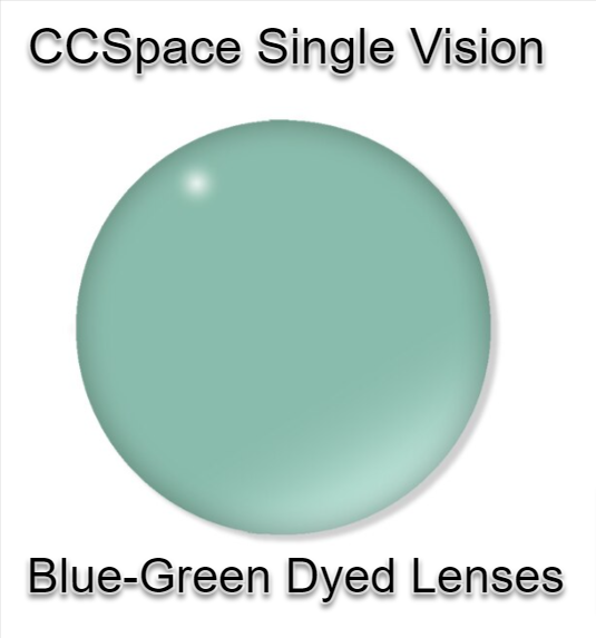 CCSpace Aspheric Single Vision Dyed Acrylic Lenses Lenses CCSpace Lenses 1.56 Blue Green 