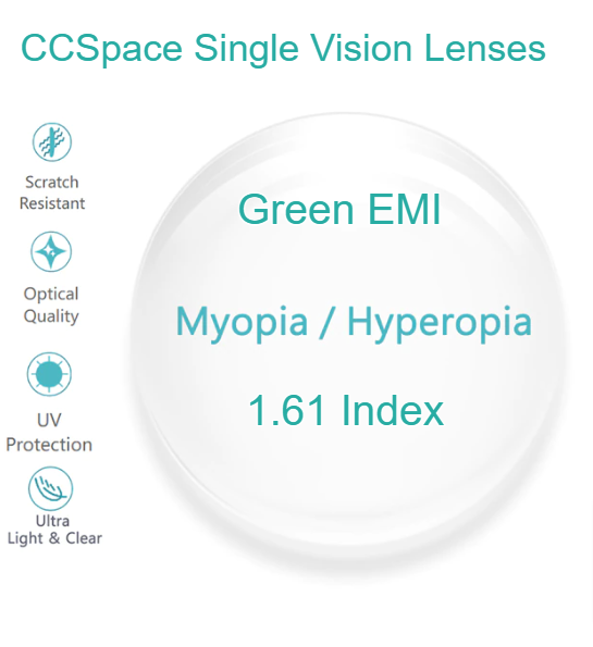 CCSpace Clear Aspheric Single Vision Lenses Lenses CCSpace Lenses 1.61  