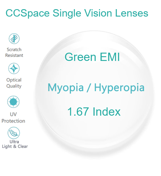 CCSpace Clear Aspheric Single Vision Lenses Lenses CCSpace Lenses 1.67  