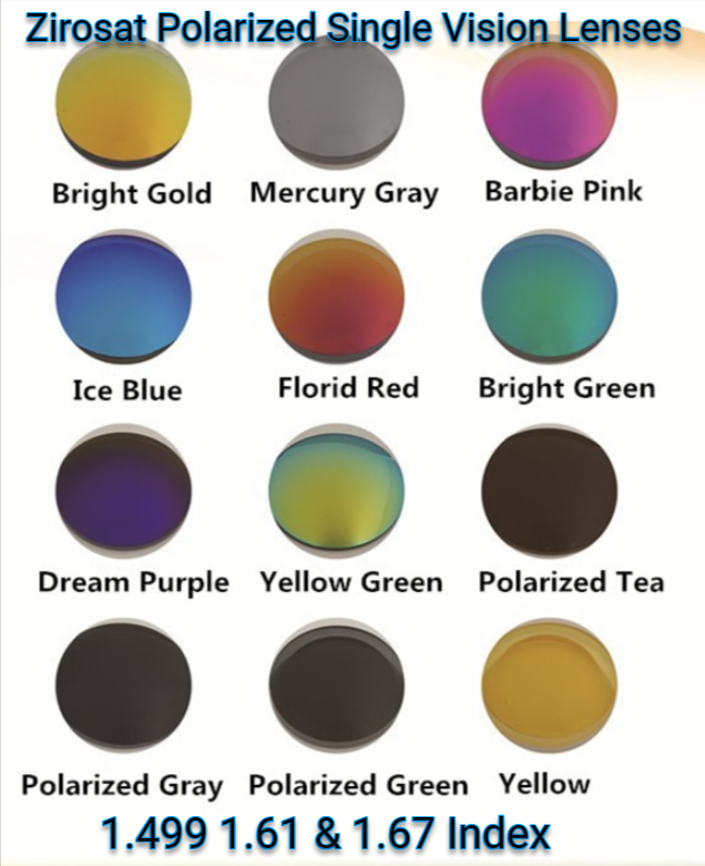 Zirosat Single Vision Polarized Sunglass Lenses Lenses Zirosat Lenses   