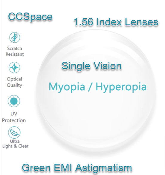 CCSpace Clear Aspheric Astigmatism Single Vision Lenses Lenses CCSpace Lenses 1.56  