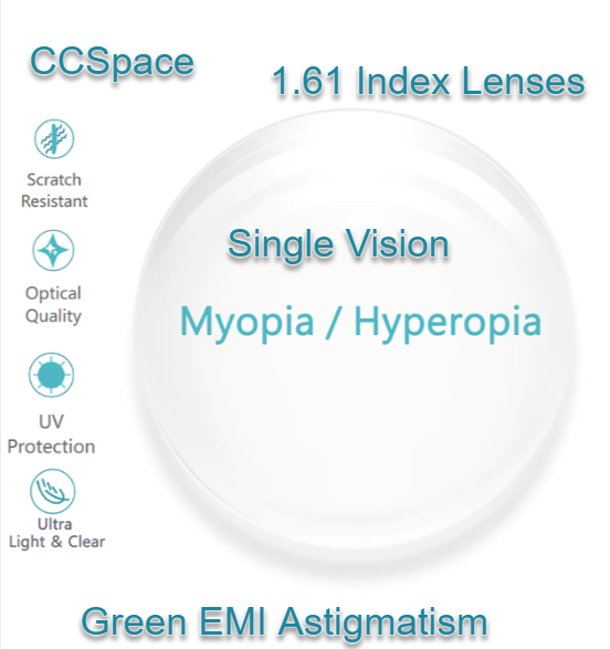 CCSpace Clear Aspheric Astigmatism Single Vision Lenses Lenses CCSpace Lenses 1.61  