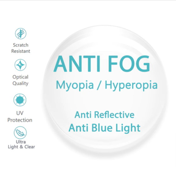 CCSpace Single Vision Clear Anti Fog Anti Blue Lenses Lenses CCSpace Lenses 1.56  