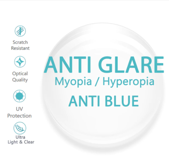 CCSpace Single Vision Anti Glare Anti Reflective Driving Lenses Clear Lenses CCSpace Lenses Clear 1.61 