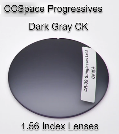 CCSpace Aspheric Progressive Vision Dyed CR-39 Lenses Lenses CCSpace Lenses 1.56 Dark Gray CK 