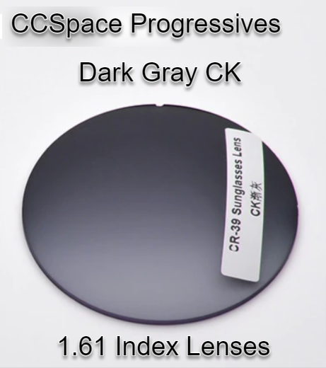 CCSpace Aspheric Progressive Vision Dyed CR-39 Lenses Lenses CCSpace Lenses 1.61 Dark Gray CK 
