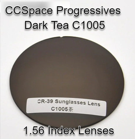 CCSpace Aspheric Progressive Vision Dyed CR-39 Lenses Lenses CCSpace Lenses 1.56 Dark Tea C1005 